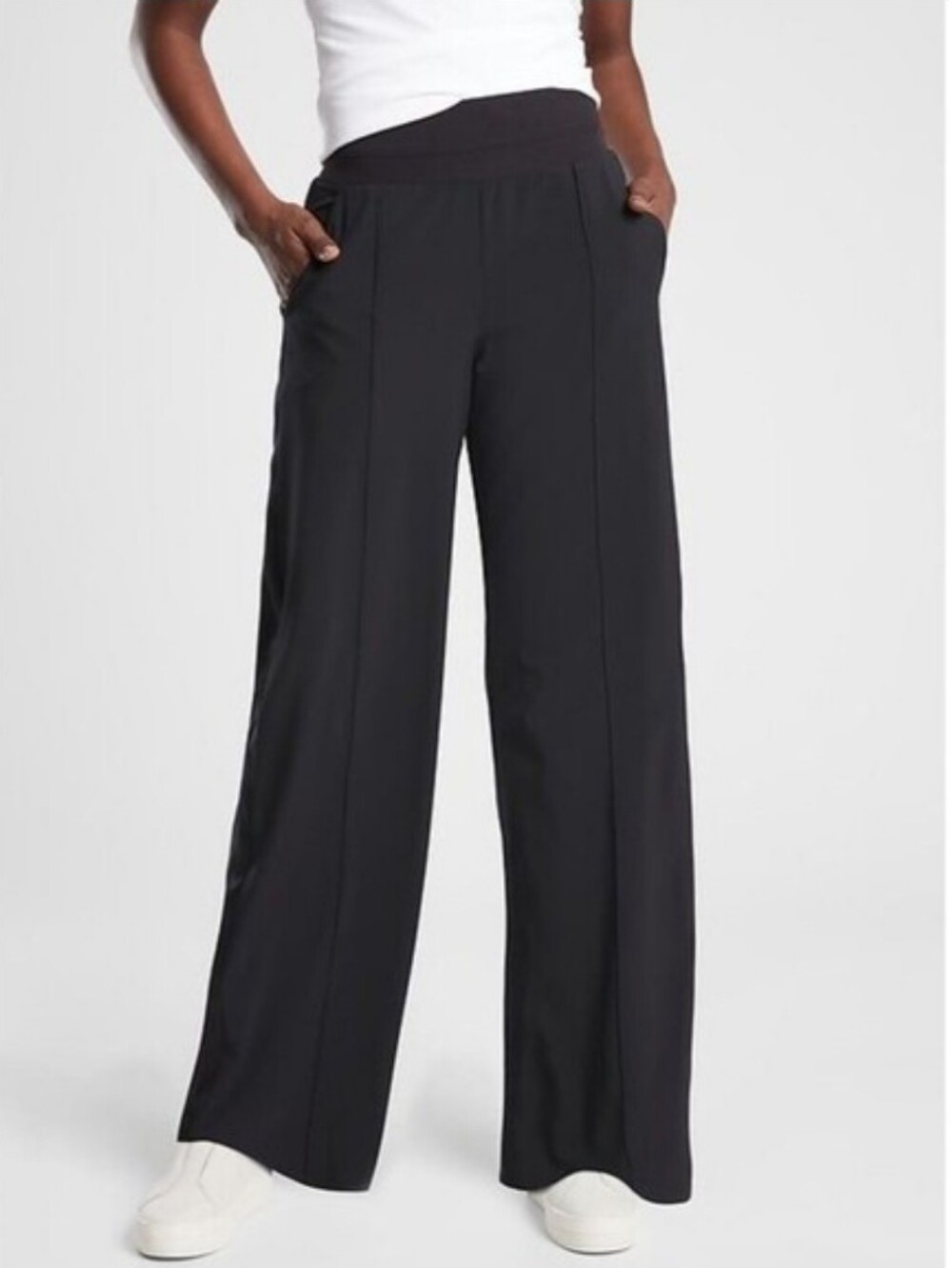 Athleta Nolita Wide Leg High Rise Black Pant Size 4